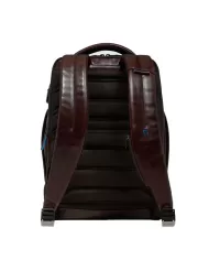 Piquadro Zaino pelle porta pc 15,6 Blue square Mogano
