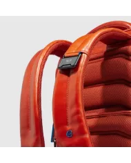 Piquadro Zaino pelle porta pc 15,6 Blue square Mogano