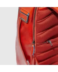 Piquadro Zaino pelle porta pc 15,6 Blue square Mogano