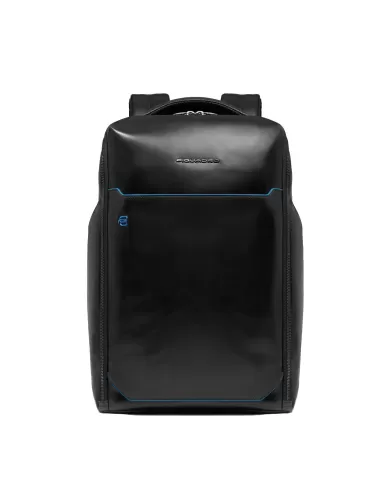 Piquadro Zaino pelle porta pc 15,6 Blue square Nero