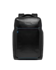 Piquadro Zaino pelle porta pc 15,6 Blue square Nero