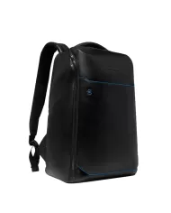 Piquadro Zaino pelle porta pc 15,6 Blue square Nero