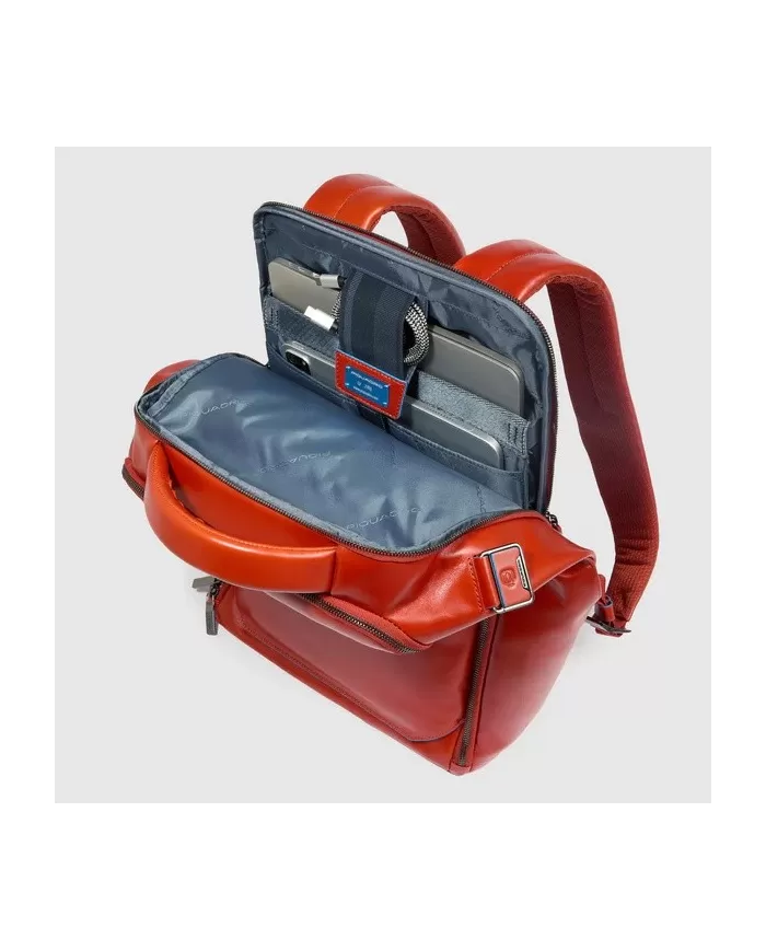 Piquadro Zaino pelle porta pc 15,6 Blue square Nero