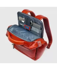 Piquadro Zaino pelle porta pc 15,6 Blue square Nero