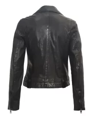 Mauritius Giacca chiodo donna in pelle Nero