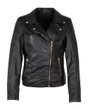 Mauritius Giacca chiodo donna in pelle Nero