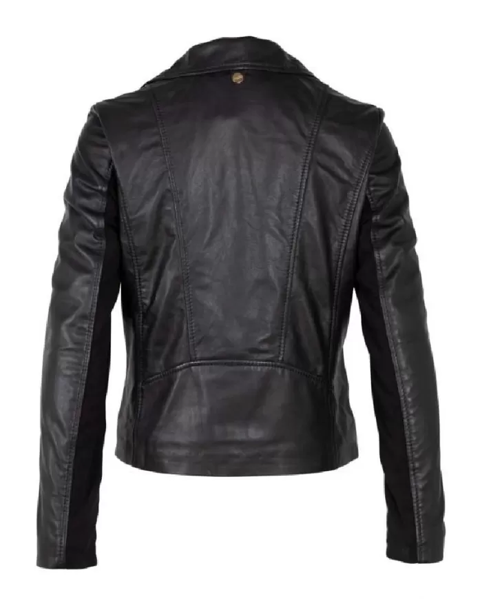 Mauritius Giacca chiodo donna in pelle Nero