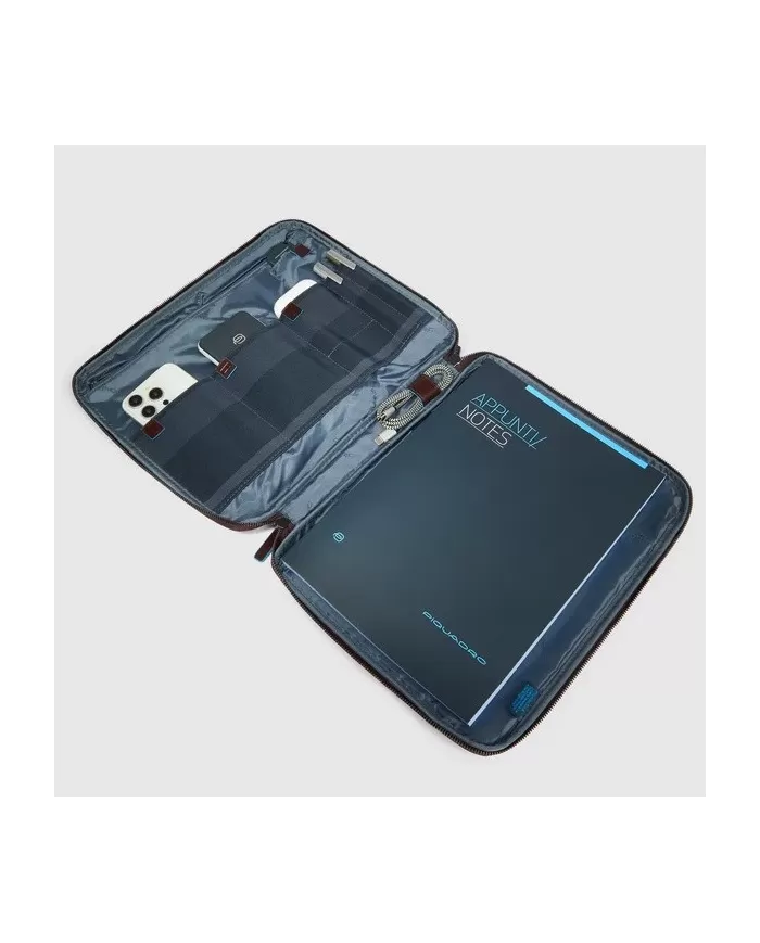 Piquadro Portablocco per tablet Blue Square Mogano