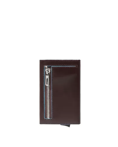 Piquadro Porta carte di credito e monete Blue square Mogano