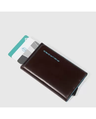 Piquadro Porta carte di credito e monete Blue square Mogano
