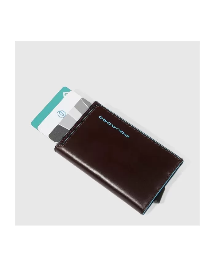 Piquadro Porta carte di credito e monete Blue square Mogano