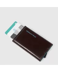 Piquadro Porta carte di credito e monete Blue square Mogano