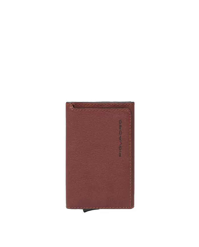 Piquadro Porta carte di credito e monete Black square Cuoio