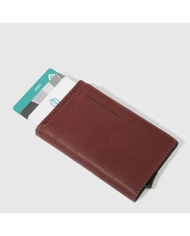 Piquadro Porta carte di credito e monete Black square Cuoio