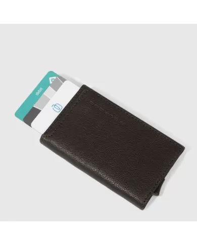 Piquadro Porta carte di credito e monete Black square Testa moro