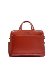 Piquadro Cartella in pelle porta pc 15,6" Blue square Arancio