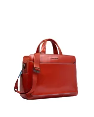 Piquadro Cartella in pelle porta pc 15,6" Blue square Arancio