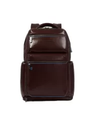Piquadro Zaino pelle porta pc 15,6 Blue square Mogano