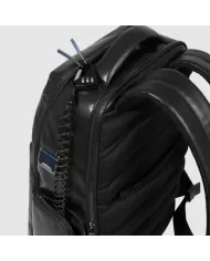 Piquadro Zaino pelle porta pc 15,6 Blue square Mogano