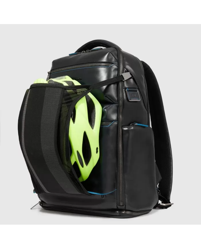 Piquadro Zaino pelle porta pc 15,6 Blue square Mogano