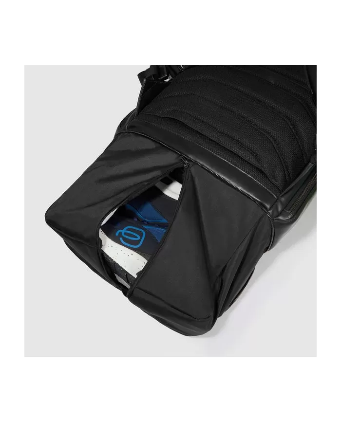 Piquadro Zaino pelle porta pc 15,6 Blue square Mogano