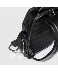 Piquadro Zaino pelle porta pc 15,6 Blue square Mogano
