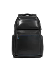 Piquadro Zaino pelle porta pc 15,6 Blue square Nero