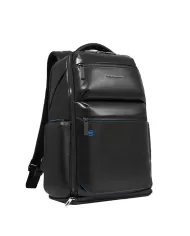 Piquadro Zaino pelle porta pc 15,6 Blue square Nero
