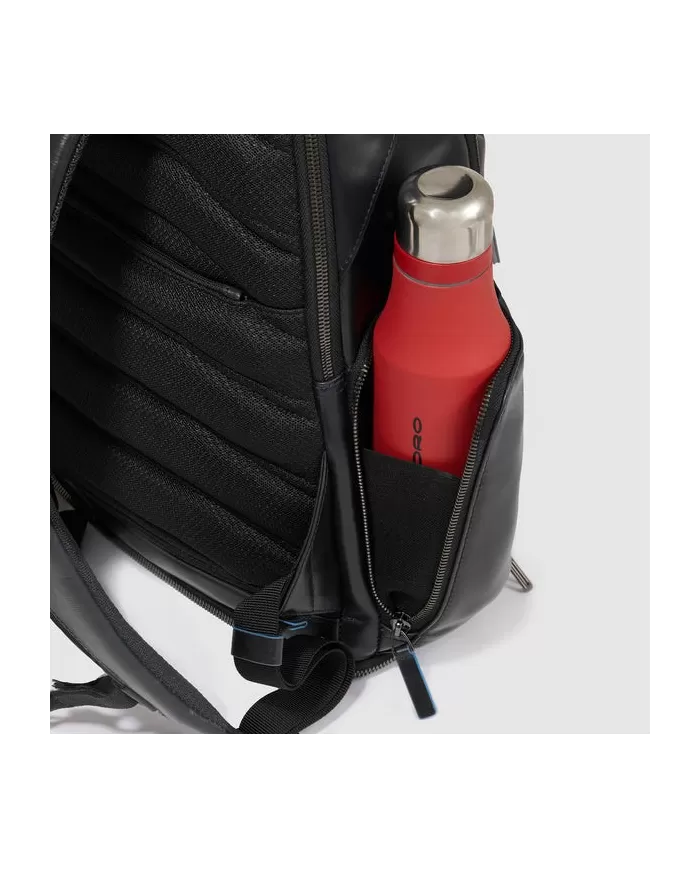 Piquadro Zaino pelle porta pc 15,6 Blue square Nero