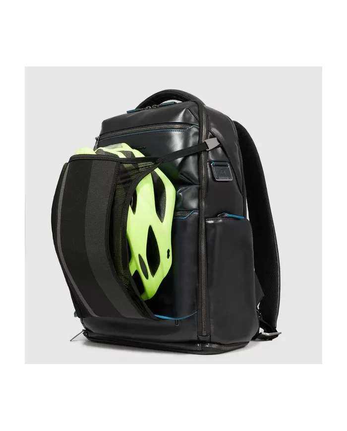 Piquadro Zaino pelle porta pc 15,6 Blue square Nero