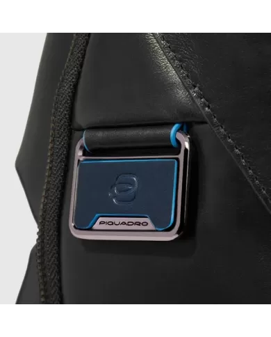 Piquadro Zaino pelle porta pc 15,6 Blue square Nero