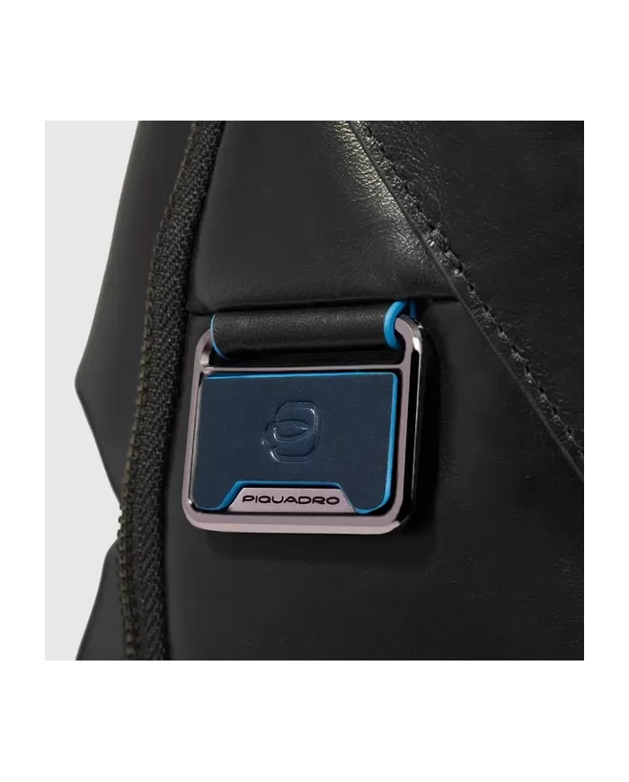 Piquadro Zaino pelle porta pc 15,6 Blue square Nero