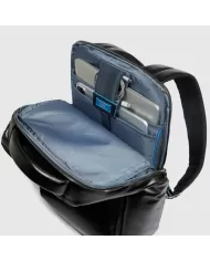 Piquadro Zaino pelle porta pc 15,6 Blue square Nero