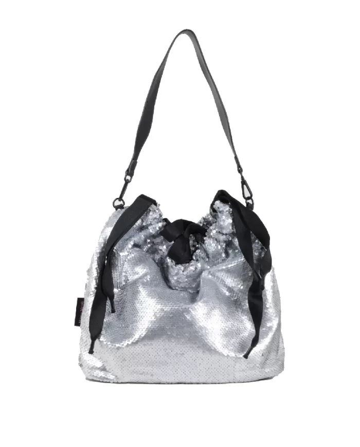 FRI-YAY Borsa zaino paillettes Yay Silver