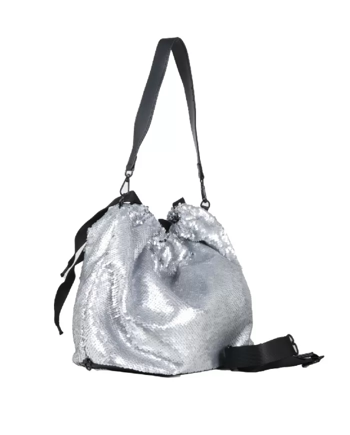 FRI-YAY Borsa zaino paillettes Yay Silver