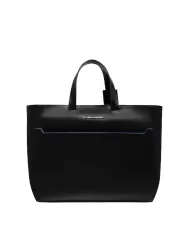 Piquadro Cartella in pelle porta pc 15,6" Blue square Nero