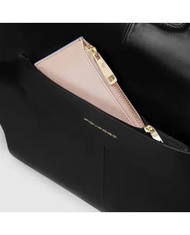 Piquadro Cartella in pelle porta pc 15,6" Blue square Nero