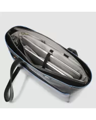 Piquadro Cartella in pelle porta pc 15,6" Blue square Nero