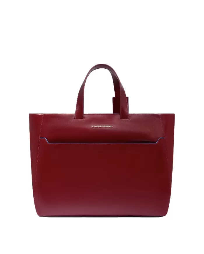 Piquadro Cartella in pelle porta pc 15,6" Blue square Rosso