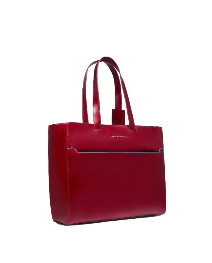 Piquadro Cartella in pelle porta pc 15,6" Blue square Rosso