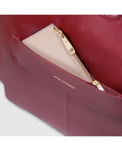 Piquadro Cartella in pelle porta pc 15,6" Blue square Rosso