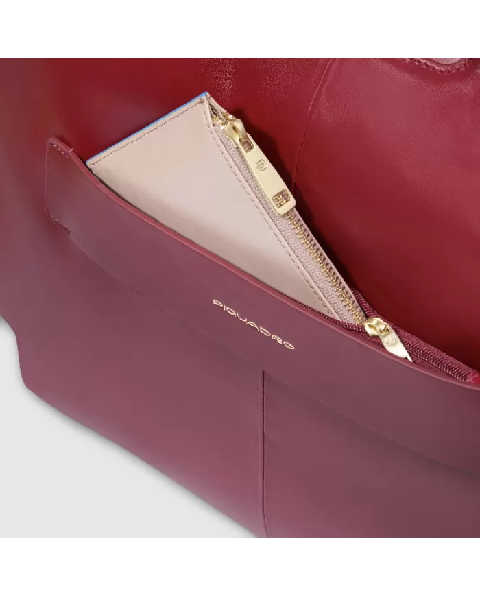 Piquadro Cartella in pelle porta pc 15,6" Blue square Rosso