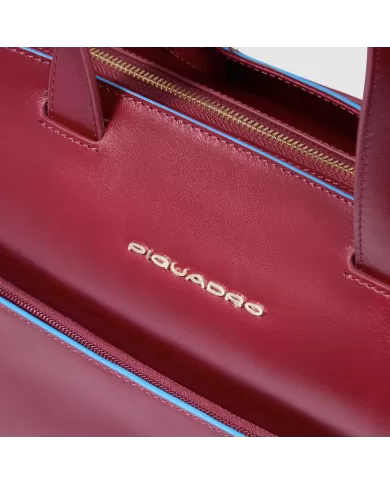 Piquadro Cartella in pelle porta pc 15,6" Blue square Rosso