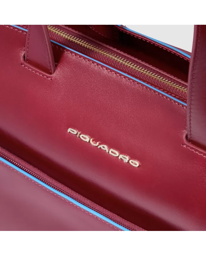 Piquadro Cartella in pelle porta pc 15,6" Blue square Rosso