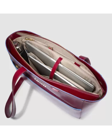 Piquadro Cartella in pelle porta pc 15,6" Blue square Rosso