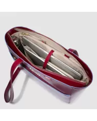 Piquadro Cartella in pelle porta pc 15,6" Blue square Rosso