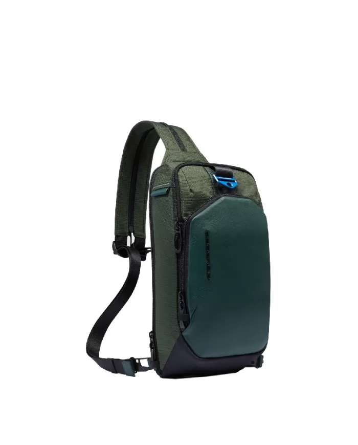 Piquadro Monospalla tessuto Earth Verde