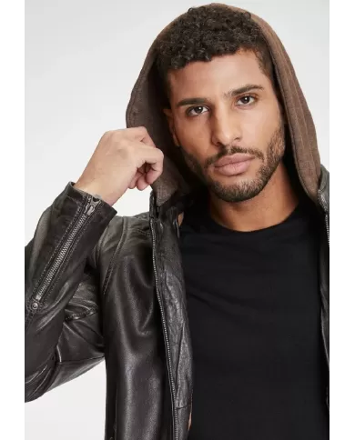Mauritius Giacca in pelle uomo Rylo Testa moro