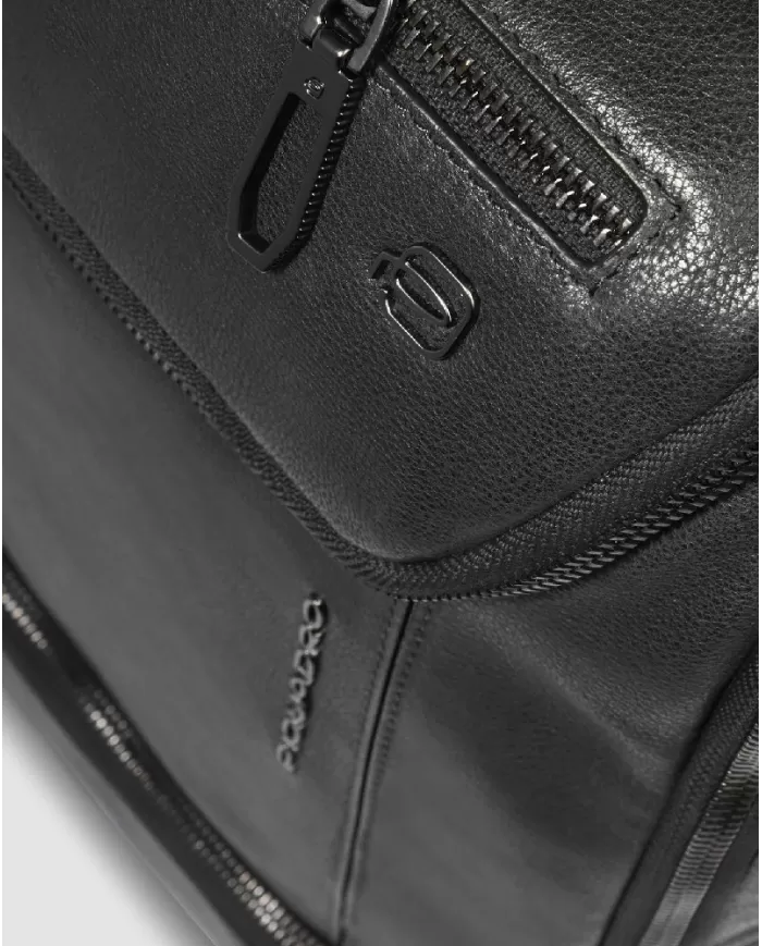 Piquadro Zaino in pelle con porta pc 14" Cronus Nero