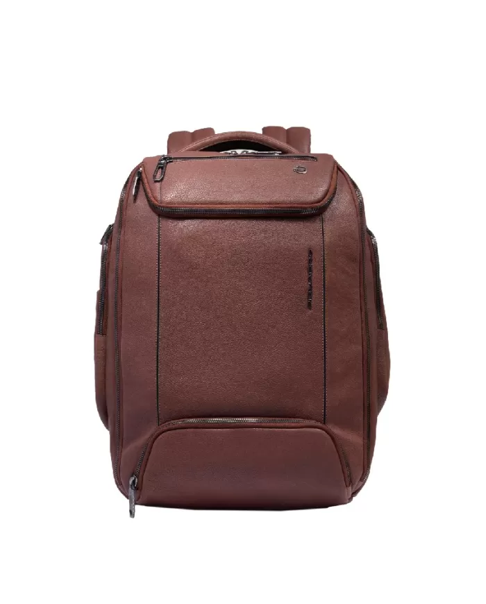 Piquadro Zaino in pelle porta pc 15,6" Cronus Marrone